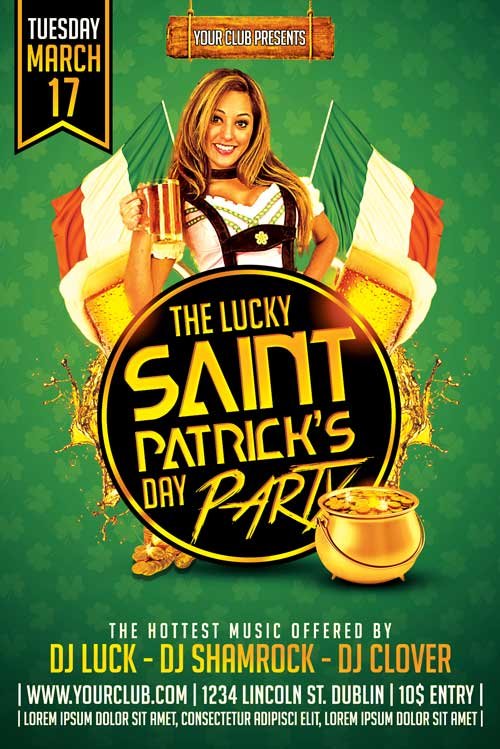 Download the St. Patrick's Day Free Flyer Template for Photoshop