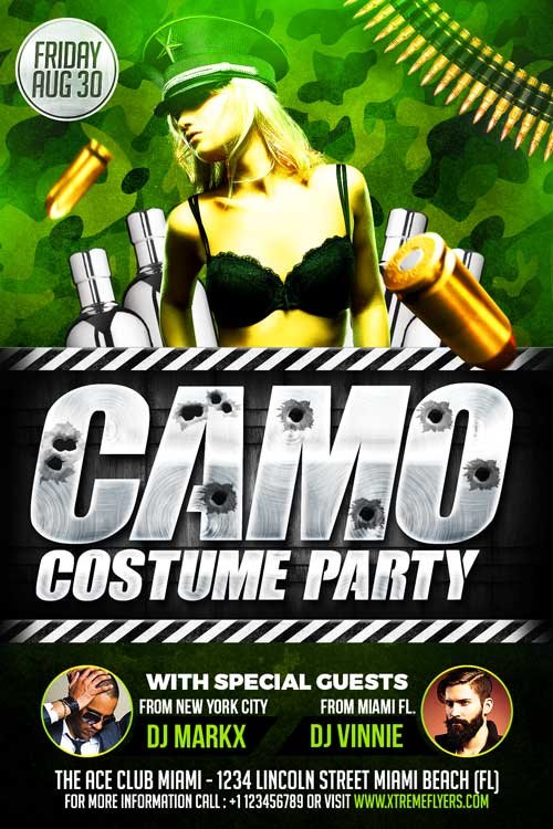 Camo Party Flyer Template
