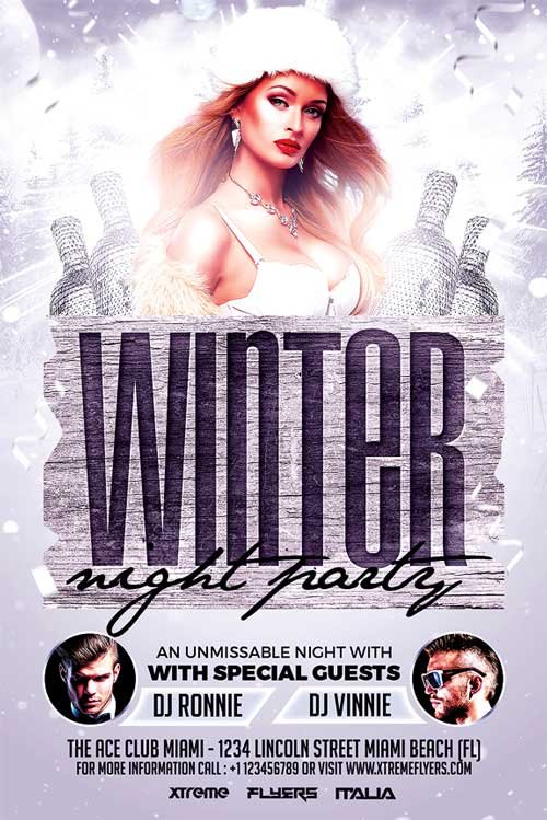 Winter Night Party Flyer Template