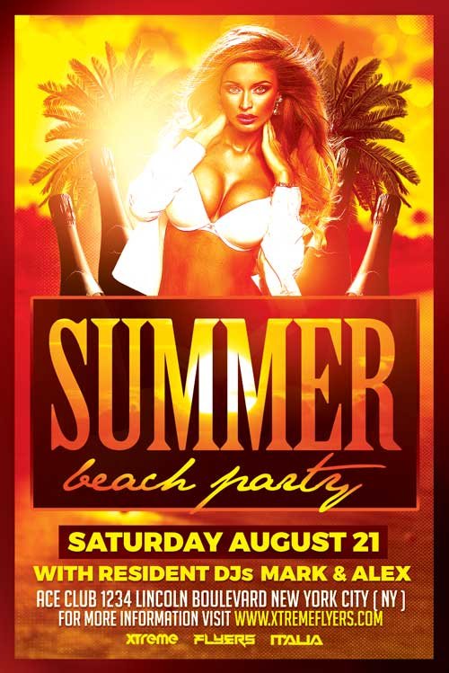 Beach Party PSD Flyer Template