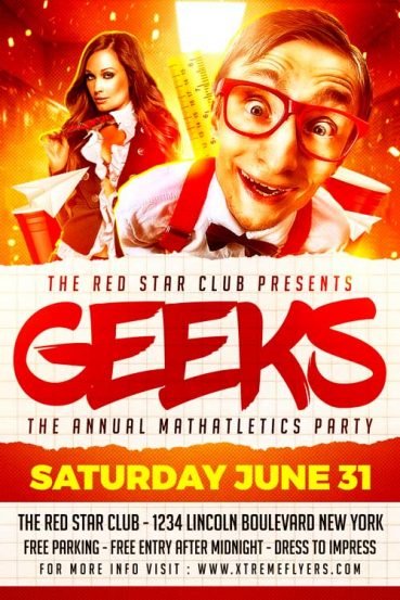 Nerds Party Flyer Template