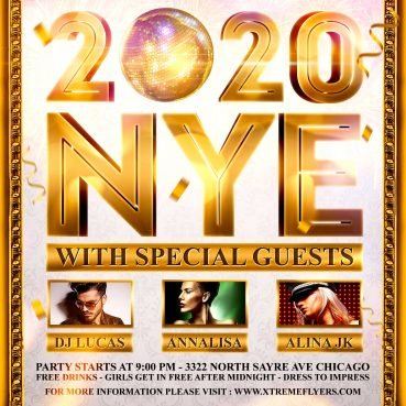 NYE Square Flyer Template